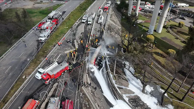 Así fue la explosión de una pipa de gas bajo el puente de La Concordia, Iztapalapa